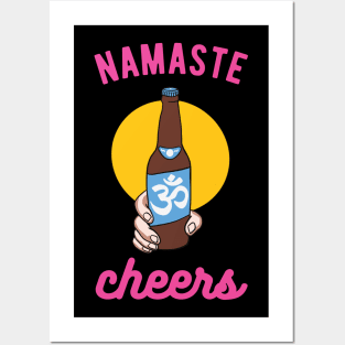 Namaste Cheers Beer Yoga Om Posters and Art